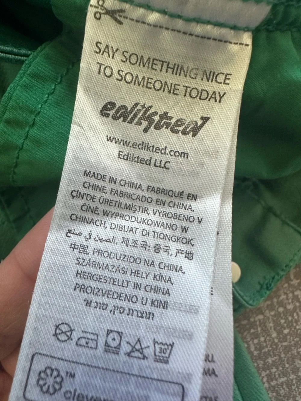 Edikted Green Waxy Coated High Waist Extreme Flare Pants Size S